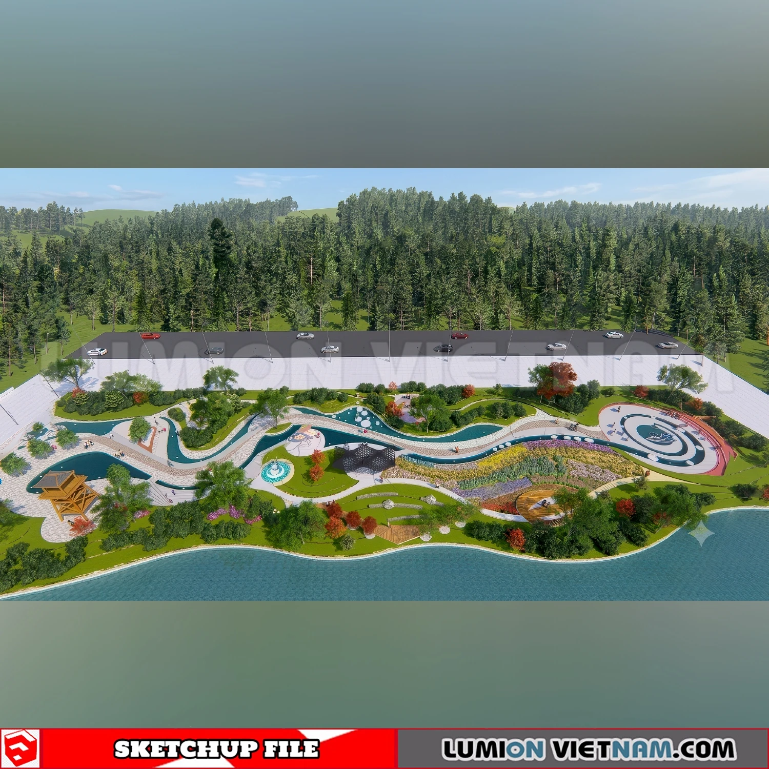 260729 Linear Park 25 Sketchup Models