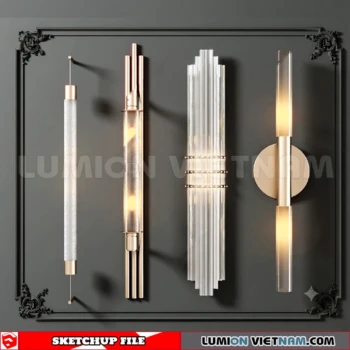 260727 luxury wall Lamp 9 Sketchup Model
