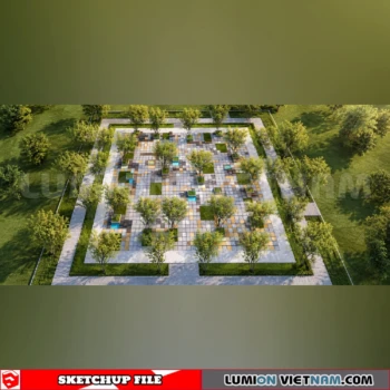 260809 Outdoor Landscape Seating & Planter 1 Sketchup Model