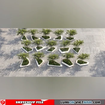 260809 Outdoor Landscape Seating & Planter 10 Sketchup Model