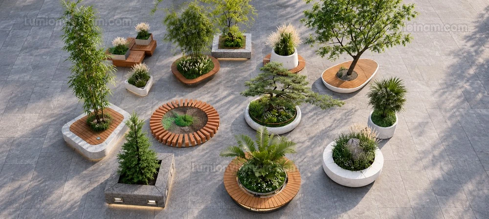 260809 Outdoor Landscape Seating & Planter 11 Sketchup Model