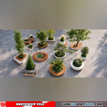 260809 Outdoor Landscape Seating & Planter 11 Sketchup Model