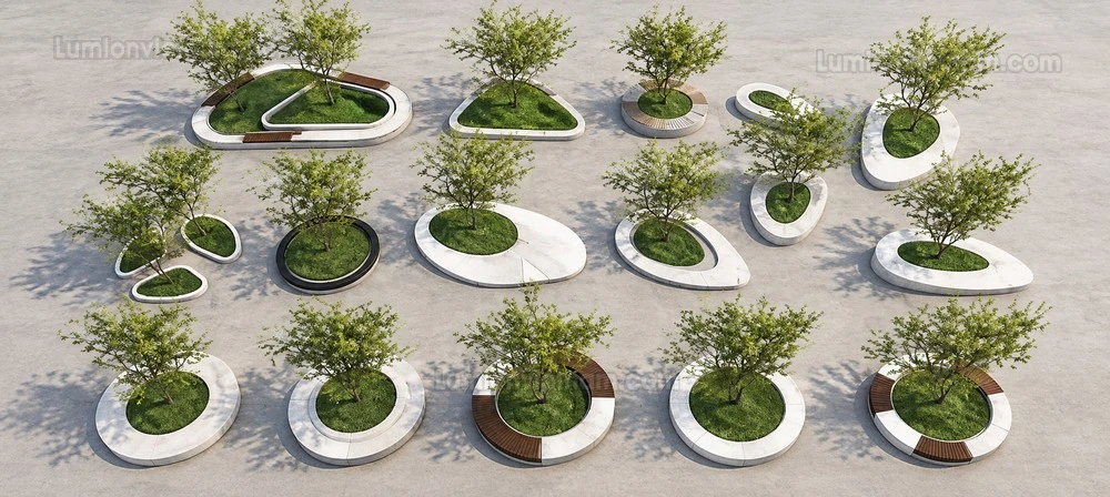 260809 Outdoor Landscape Seating & Planter 12 Sketchup Model