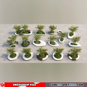 260809 Outdoor Landscape Seating & Planter 12 Sketchup Model