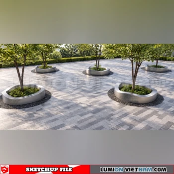 260809 Outdoor Landscape Seating & Planter 13 Sketchup Model