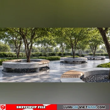 260809 Outdoor Landscape Seating & Planter 15 Sketchup Model