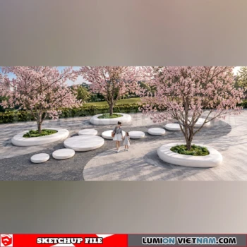 260809 Outdoor Landscape Seating & Planter 17 Sketchup Model