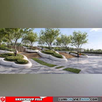 260809 Outdoor Landscape Seating & Planter 19 Sketchup Model