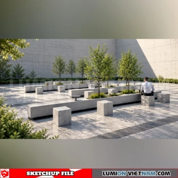 260809 Outdoor Landscape Seating & Planter 2 Sketchup Model