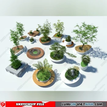 260809 Outdoor Landscape Seating & Planter 20 Sketchup Model