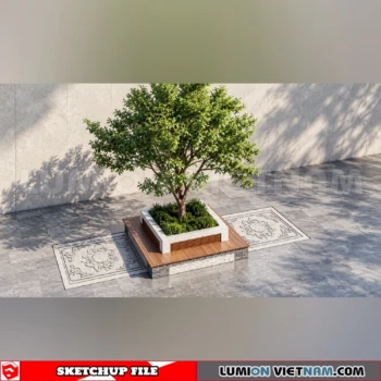 260809 Outdoor Landscape Seating & Planter 21 Sketchup Model