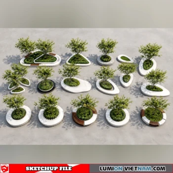 260809 Outdoor Landscape Seating & Planter 22 Sketchup Model