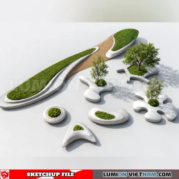 260809 Outdoor Landscape Seating & Planter 23 Sketchup Model