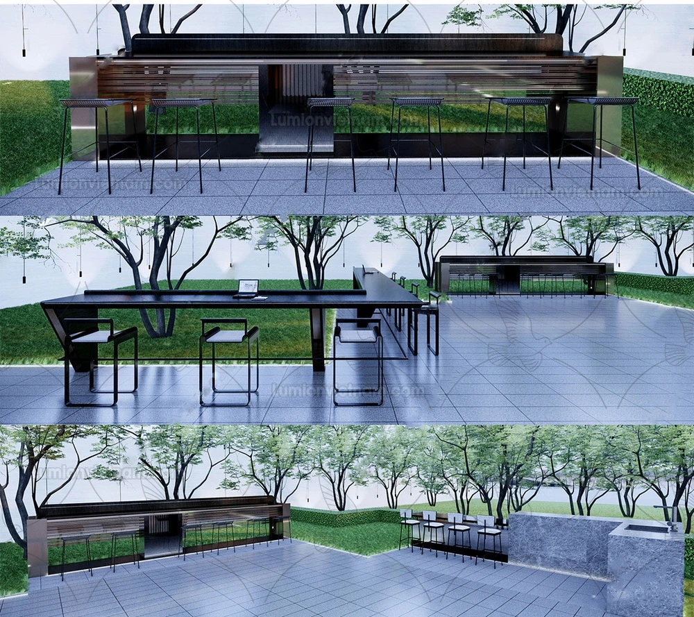 260809 Outdoor Landscape Seating & Planter 24 Sketchup Model