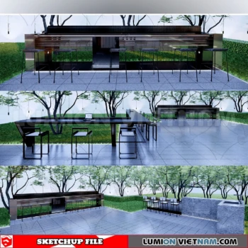 260809 Outdoor Landscape Seating & Planter 24 Sketchup Model