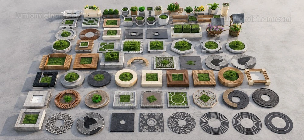 260809 Outdoor Landscape Seating & Planter 4 Sketchup Model