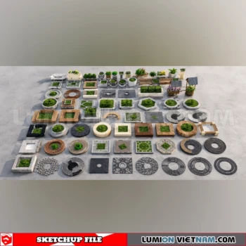 260809 Outdoor Landscape Seating & Planter 4 Sketchup Model