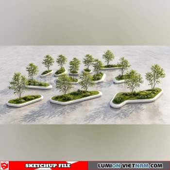 260809 Outdoor Landscape Seating & Planter 5 Sketchup Model