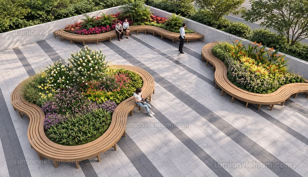 260809 Outdoor Landscape Seating & Planter 6 Sketchup Model
