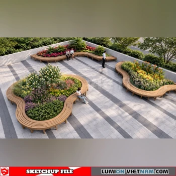 260809 Outdoor Landscape Seating & Planter 6 Sketchup Model
