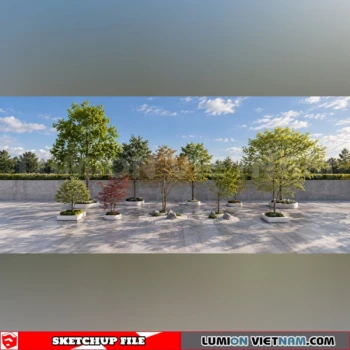 260809 Outdoor Landscape Seating & Planter 7 Sketchup Model