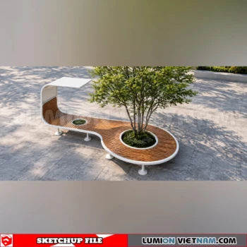 260809 Outdoor Landscape Seating & Planter 8 Sketchup Model