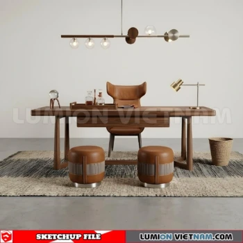 260902 Desk and chair 10 Sketchup Model