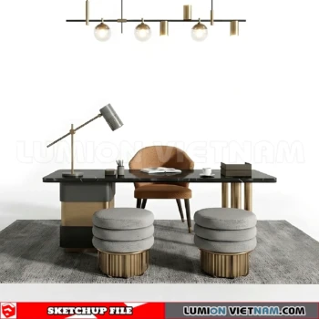 260902 Desk and chair 13 Sketchup Model