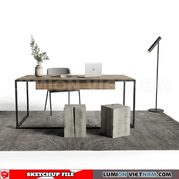 260902 Desk and chair 21 Sketchup Model