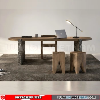 260902 Desk and chair 25 Sketchup Model