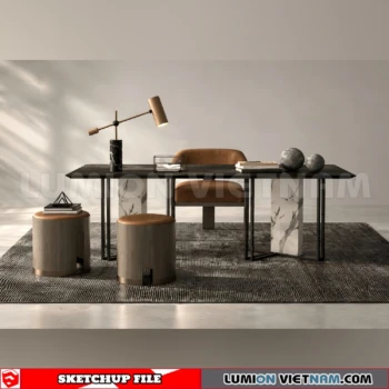 260902 Desk and chair 36 Sketchup Model