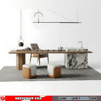 260902 Desk and chair 4 Sketchup Model