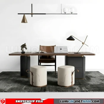 260902 Desk and chair 45 Sketchup Model