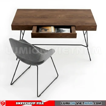260902 Desk and chair 52 Sketchup Model