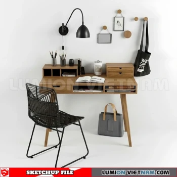 260902 Desk and chair 56 Sketchup Model
