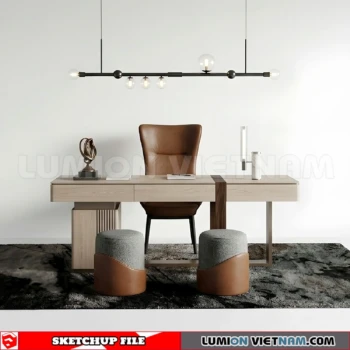 260902 Desk and chair 58 Sketchup Model