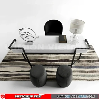 260902 Desk and chair 61 Sketchup Model