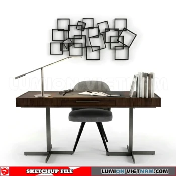 260902 Desk and chair 64 Sketchup Model