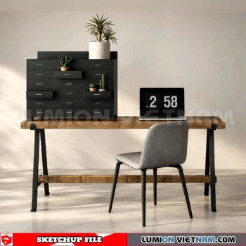 260902 Desk and chair 69 Sketchup Model