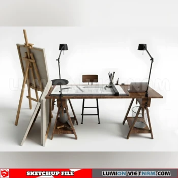 260902 Desk and chair 71 Sketchup Model