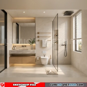 260914 Wabi sabi style Bathroom 1 Sketchup Model