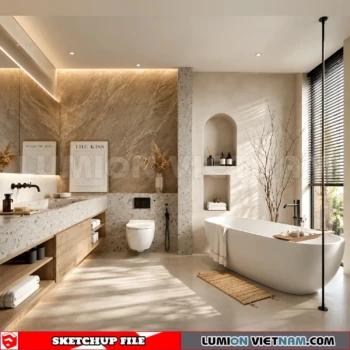 260914 Wabi sabi style Bathroom 3 Sketchup Model