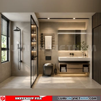 260914 Wabi sabi style Bathroom 4 Sketchup Model