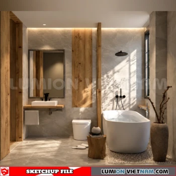 260914 Wabi sabi style Bathroom 6 Sketchup Model