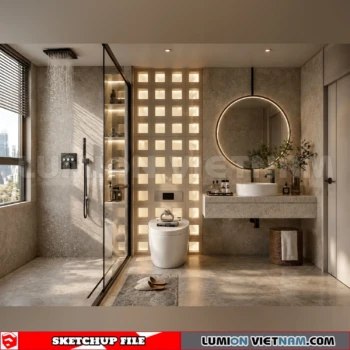 260914 Wabi sabi style Bathroom 7 Sketchup Model