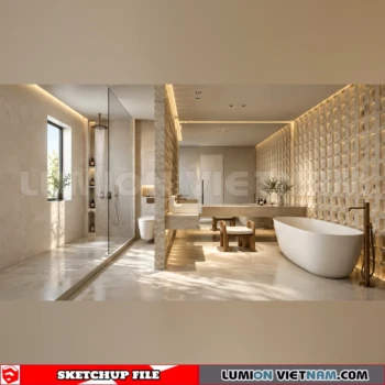 260914 Wabi sabi style Bathroom 8 Sketchup Model