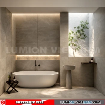 260914 Wabi sabi style Bathroom 9 Sketchup Model