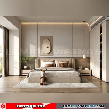 260916 Wabi sabi style Bedroom 1 Sketchup Model