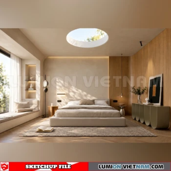 260916 Wabi sabi style Bedroom 11 Sketchup Model