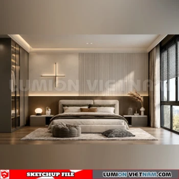 260916 Wabi sabi style Bedroom 12 Sketchup Model